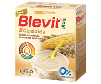 Papilla instantánea de 8 cereales dextrinados, para bebés a partir de 5 meses BLEVIT Plus 600 g.