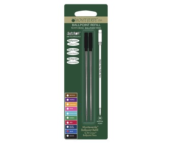2 recambios de punta roller de grosor medio, tinta líquida azul MONTEVERDE. 2 recambios de punta roller de grosor medio, tinta líquida azul MONTEVERDE.