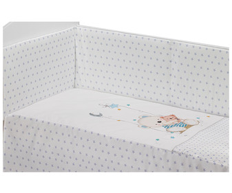 Coordinado de 2 piezas para cuna, con volantes, PISPAS. Coordinado de 2 piezas para cuna, con volantes, PISPAS.