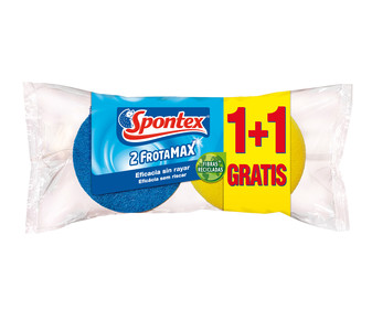 Estropajos de fibra con esponja especial salvauña SPONTEX 2 FROTAMAX 2uds.