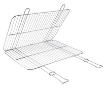 Parrilla rectangular doble de acero cromado, 51x38cm. GARDEN STAR ALCAMPO.