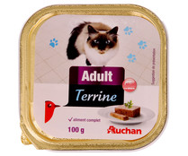 Comida para gatos adultos a base de paté de gambas  PRODUCTO ALCAMPO tarrina 100 g.