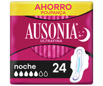 Compresas ultrafina de noche con alas AUSONIA 24 uds.