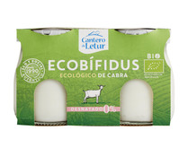Yogur de cabra con bífidus desnatado ecológico CANTERO DE LETUR 2 uds x.125 g.