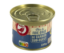 Bloc de foie gras de pato PRODUCTO ALCAMPO 150 g.