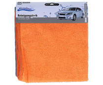 2 paños microfibra de 30x30 cm, color naranja, AUTO.