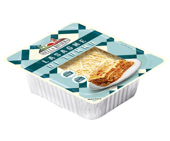 Lasaña de atún, lista para calentar y comer BELLA RIVIERA 400 g. Lasaña de atún, lista para calentar y comer BELLA RIVIERA 400 g.