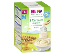 Papilla de 3 cereales integrales ecológicos, a partir de 4 meses HIPP Biológico 600 g.