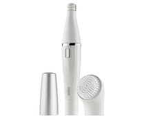 Depiladora facial y cepillo de limpieza facial BRAUN Face 810, uso en seco y húmedo, cabezal de depilación fino, alimentación con pila.