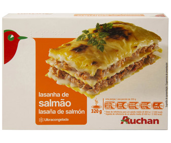 Lasaña congelada de salmón con bechamel PRODUCTO ALCAMPO 320 g. Lasaña congelada de salmón con bechamel PRODUCTO ALCAMPO 320 g.