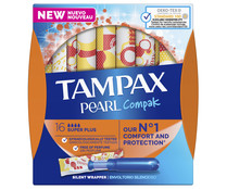 Tampones super plus con aplicador super plus TAMPAX Compak pearl 16 uds