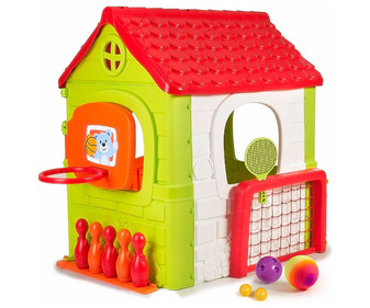 Casita infantil de jardín multiactividad con 6 actividades plegables, 142x85x124cm. FEBER. Casita infantil de jardín multiactividad con 6 actividades plegables, 142x85x124cm. FEBER.