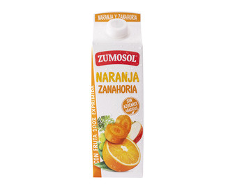 Zumo exprimido de naranja y zanahoria ZUMOSOL brick de 1 litro Zumo exprimido de naranja y zanahoria ZUMOSOL brick de 1 litro