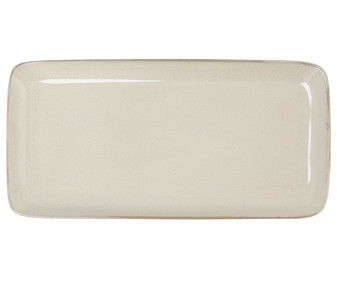 Fuente rectangular fabricada en gres, 28x14 cm, color blanco, Ikonik BIDASOA. Fuente rectangular fabricada en gres, 28x14 cm, color blanco, Ikonik BIDASOA.