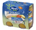 Tarrito  de crema de verduras con rape, a partir de 8 meses HERO Buenas noches 2 x 190 g.