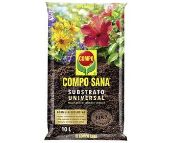 Saco de 10 litros de sustrato universal COMPO Sana.