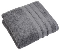 Toalla lisa de baño, 100% algodón, densidad de 500g/m², color gris, ACTUEL.