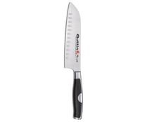 Cuchillo japonés Santoku con hoja alveolada de 18cm., Moaré QUTTIN.