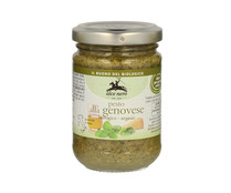 Salsa pesto genovés con albahaca ecológica ALCE NERO 130 g.