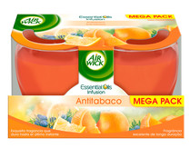Pack de 2 velas antitabaco con aroma cítrico AIR WICK.