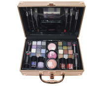 Completísimo maletin de maquillaje con 33 elementos BON VOYAGE Pink gold.