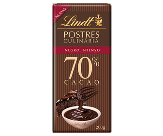 Chocolate postres negro intenso, 70 % cacao LINDT 200 g. Chocolate postres negro intenso, 70 % cacao LINDT 200 g.