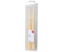 Pack de 2 velas de candelabro no perfumadas de color beige, ACTUEL.