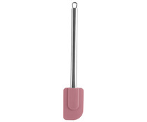 Espátula de cocina de silicona color rosa con mango de acero inoxidable, 30 cm. ACTUEL.