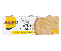 Atún claro aceite de oliva ALBO pack 3 uds x 67g.