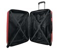 Maleta de cabina rígida de color rojo de 50 cm. tipo trolley con 4 ruedas y cierre por código, AIRPORT ALCAMPO.
