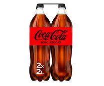Refresco de cola Zero azúcar COCA COLA pack 2 botellas de 2 I.