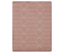 Mantel 100% poliéster color rosa con líneas geométricas, 150x200cm., ACTUEL. Mantel 100% poliéster color rosa con líneas geométricas, 150x200cm., ACTUEL.