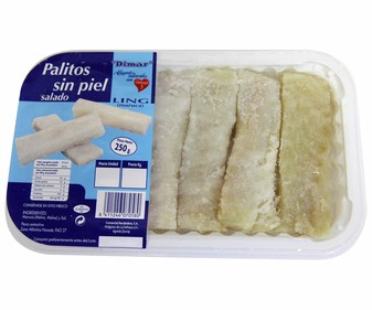 Maruca salada sin piel en palitos 250 gramos Maruca salada sin piel en palitos 250 gramos