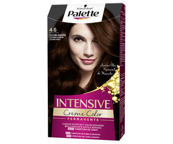 Tinte de pelo permanente tono 4.6 castaño marrón PALETTE Intensive creme color. Tinte de pelo permanente tono 4.6 castaño marrón PALETTE Intensive creme color.