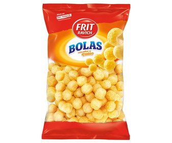 Snack de bolas de maíz con sabor a queso FRIT RAVICH bolsa de 110 g. Snack de bolas de maíz con sabor a queso FRIT RAVICH bolsa de 110 g.