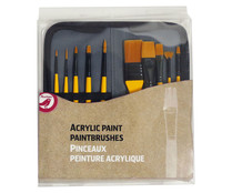 Estuche de 10 pinceles para pintura acrílica, PRODUCTO ALCAMPO. Estuche de 10 pinceles para pintura acrílica, PRODUCTO ALCAMPO.