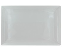 Fuente de porcelana, diseño rectangular color blanco, Khel Grande, 36x24x0,2cm. GSMD.