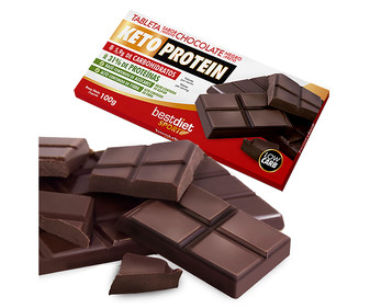 Tableta de chocolate negro con extra de proteínas KETOPROTEIN 100 g. Tableta de chocolate negro con extra de proteínas KETOPROTEIN 100 g.