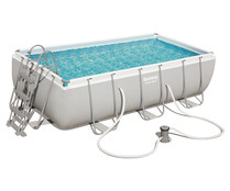 Piscina rectangular con estructura metálica 4,04x2,01X1 m. con depuradora 2.006 l/h., y escalera,  Steel Pro Frame Pools BESTWAY.