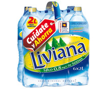Agua  mineral FUENTE LIVIANA  botella de 2 litros pack de 6 uds.