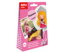 Kit para construir una muñeca con forma de princesa con materiales para realizar manualidades APLI.
