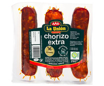 Chorizo asturiano extra, ahumado con leñá de Roble y elaborado sin glutén LA UNIÓN 290 g.