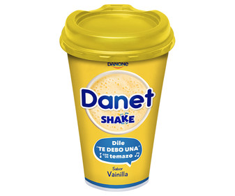 Bebida de leche UHT con sabor a vainilla DANET Shake de Danone 200 ml.