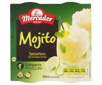 Granizado de mojito con un toque de ron y sin gluten MERCADER 4 x 200 ml.