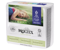 Pañales ecológicos talla 6 para niños de 17 a 28 kilogramos MOLTEX Pure & nature 35 uds.