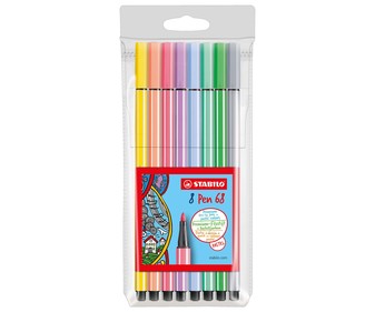 Rotulador premium STABIL Pen 68 - Estuche de 8 colores pastel.