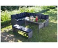 Conjunto de muebles de jardín de 9 plazas con cojines, sofás, mesa y banco, Budapest GARDEN STAR ALCAMPO.