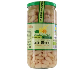 Judía blanca bote cristal ecológico ECOLECERA 425 g. Judía blanca bote cristal ecológico ECOLECERA 425 g.