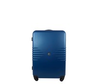 Maleta grande rígida de color azul de 70 cm. tipo trolley con 4 ruedas y cierre por código, AIRPORT ALCAMPO.