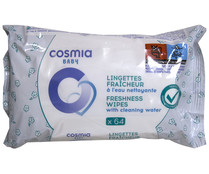 Toallitas húmedas para bebé, dermatológicamente testadas COSMIA BABY 64 uds.